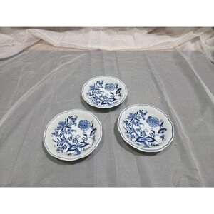 Set of 3 Blue Danube 5 1/2 inch  Blue Onion Pattern Small Dishes Fast Shipping